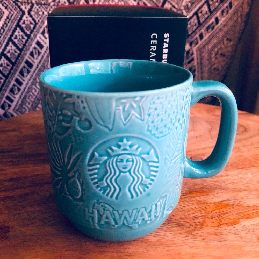 - Hawaii Collection Blue Starbucks Embossed Mug New!